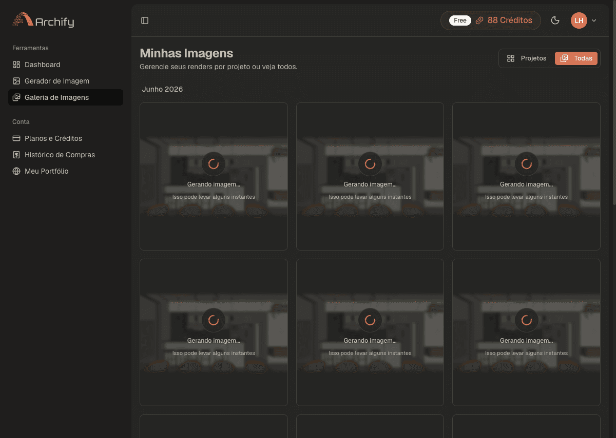 Galeria com todas as imagens